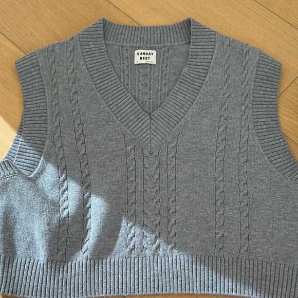 Sunday Best Charcoal Cable Knit Vest - Picture 1 of 3